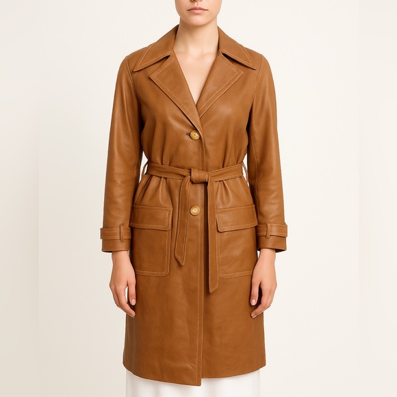 Loewe Jackets & Blazers - Loewe Vintage Jacket Coat Leather Trench Long